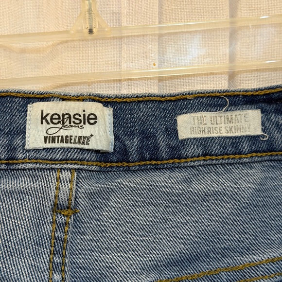 Kensie Light-Medium Blue Distressed Skinny Jeans - Picture 3 of 4